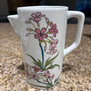 Cossa of Italy hand painted floral vintage mid century 32 oz porcelain pitcher